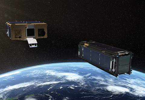 Photo of a satellites in space
